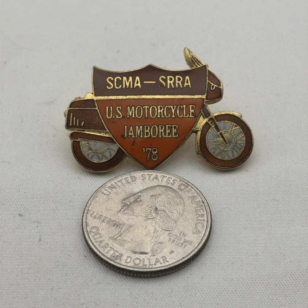 SCMA SRRA U.S. Motorcycle Jamboree 1978 Lapel Hat Pin Biker Vintage